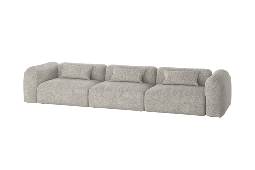 noo.ma Yaro 4-zits bank, Clay Grey Mélange - zachte zit, 263x99,5x69 cm