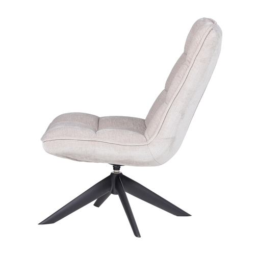 WOOOD draaifauteuil Jouke - Chenille Structuur - Naturel - 97x70x85
