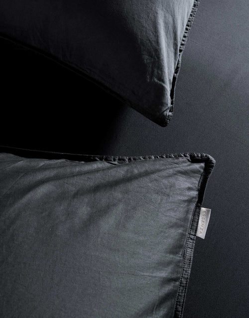 Essenza Minte dekbedovertrek - Lits-Jumeaux - 240x200/220 cm - Antraciet