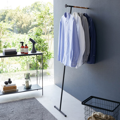 Yamazaki Leunend Stoomreiniger Kledingrek - Tower - Zwart - vtwonen shop