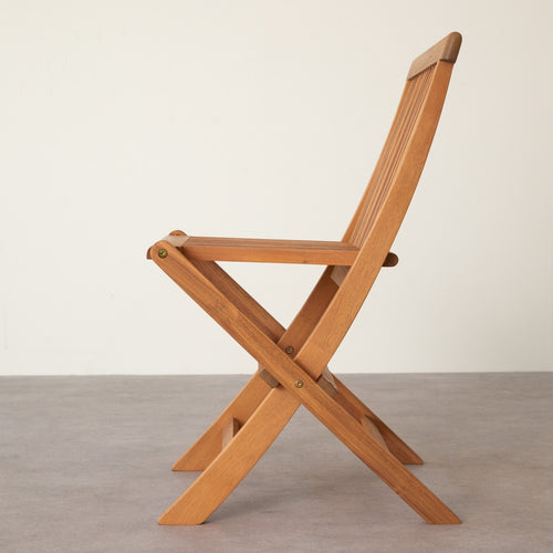 Tikamoon Set van 2 massief acaciahouten tuinstoelen - Bruin