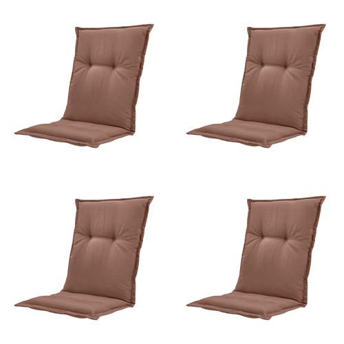 Madison tuinstoelkussen lage rug Panama - bruin - 105x50x6cm - set van 4