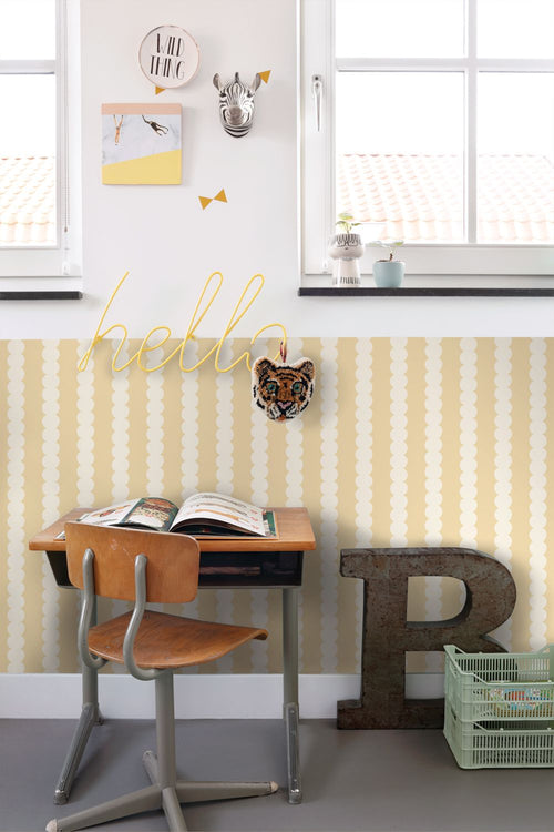 ESTAhome behang grafische print pastel geel - 0.53 x 10.05 m - 131746