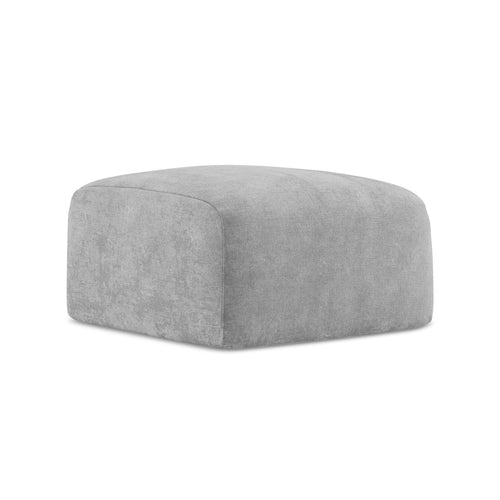 LaMiaSofa Poef Savona - chenille stof - lichtgrijs - 65x65x40