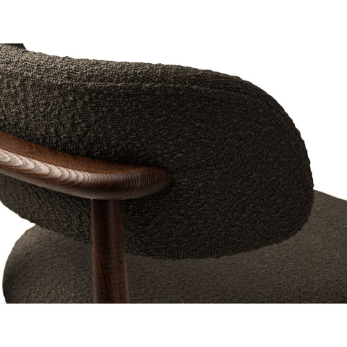 Set van 2 stoelen met gesp Evan boucle bruin - 51x49.5x77cm