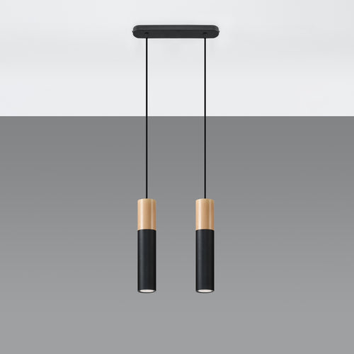 Sollux Lighting Hanglamp PABLO 2 zwart - 30x6x90cm