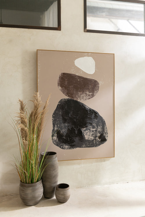 J-Line bloempot Gio - keramiek - bruin - medium - Ø 25 cm