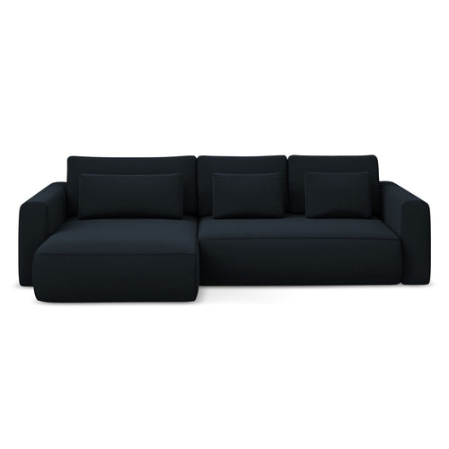 LaMiaSofa hoekbank links Perugia - velours - koningsblauw - 278x149x82