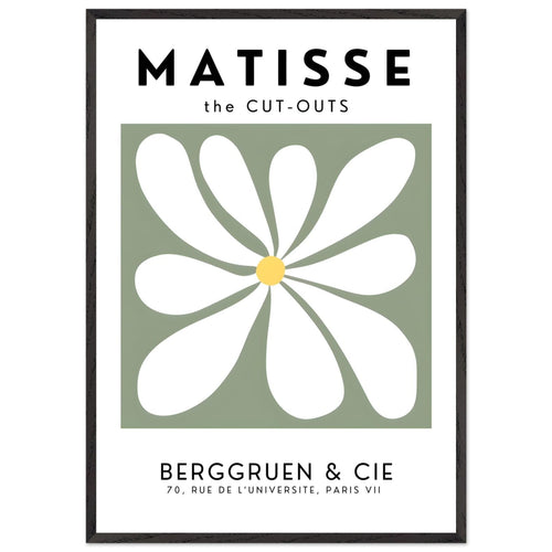 Artfulprints Poster met Lijst Matisse – Floral motion   - 70x100 cm - Grijs