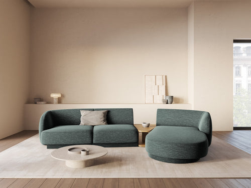 Micadoni Rechte modulaire bank Miley 3-zits, chenille, olie - 178x303x70cm
