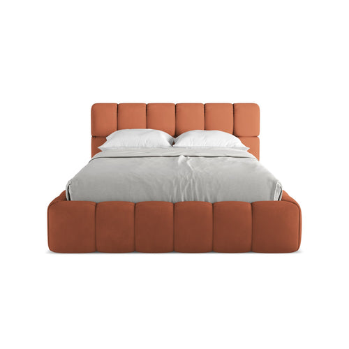 LaMiaSofa Bed met opbergruimte Roma - Chenille - Terracotta - 160x228x82