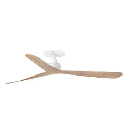 Faro Rocker  Rocker inbouw plafondventilator 132 cm, mat wit, bladen van essenhout