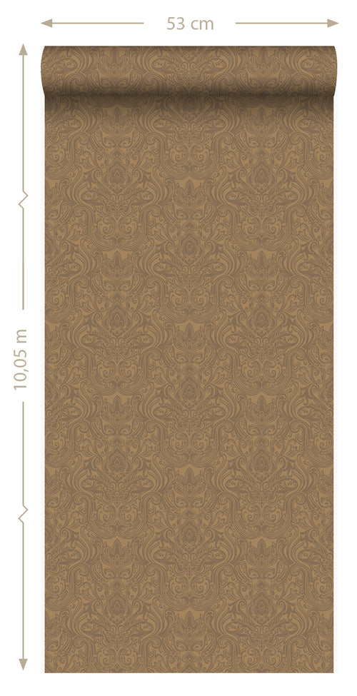 Origin Wallcoverings behang ornamenten glanzend brons - 53 cm x 10,05 m - 346533 - vtwonen shop