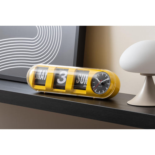 Karlsson wandklok Tube Flip - geel - 38x10x13.5cm - vtwonen shop