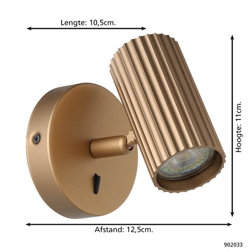 EGLO wandlamp Portillo - gu10 - 11 cm - goud