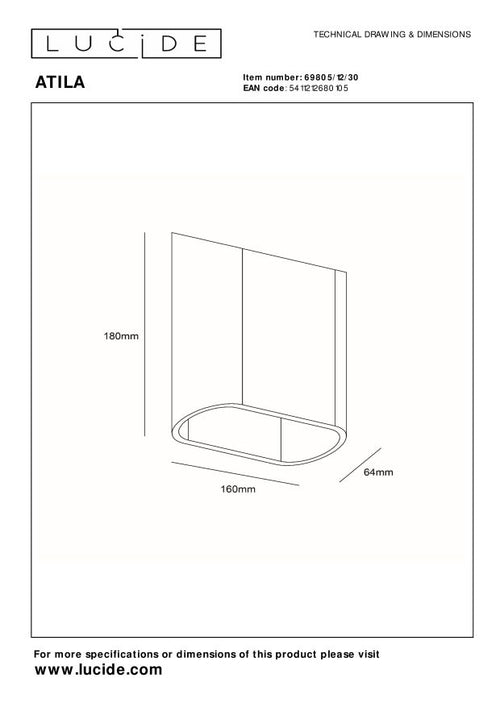 Lucide wandlamp ATILA - Geïntegreerde LED - Zwart - vtwonen shop