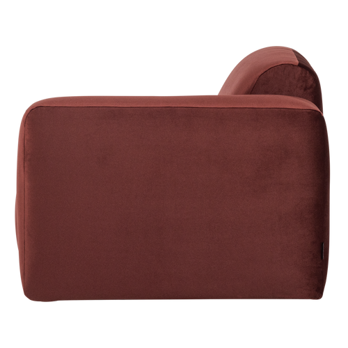 WOOOD 1-zits bank arm rechts vel. kastanjebruin Mojo Base - 74x105x97