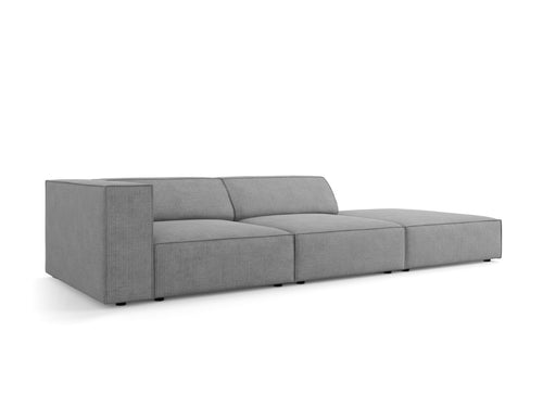 Cosmopolitan Design Rechte bank Arendal 4-zits, chenille met ribbeleffect, donkergrijs - 102x262x70cm