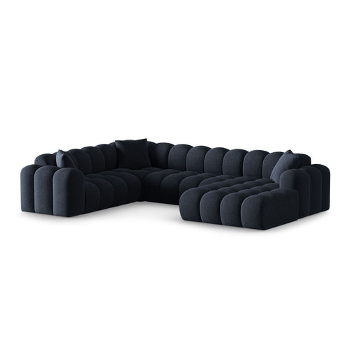Cosmopolitan Design - Panoramische hoekbank links Treno 4-zits, chenille marineblauw - 240x330x70cm