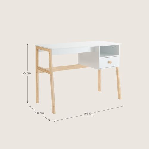 Petite Amélie Kinderbureau met opbergruimte Cerise - H75 cm - Weiß - vtwonen shop