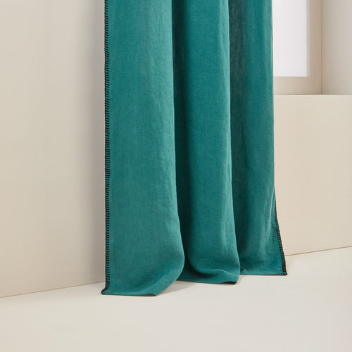 Madura Gordijn Nino lagune en zwarte slinger 135x280 cm