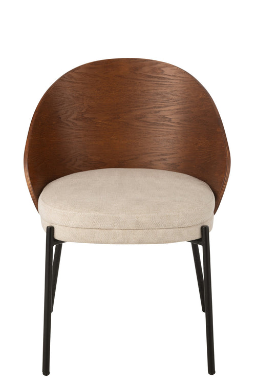 J-Line stoel Lone - multiplex/metaal - bruin/beige