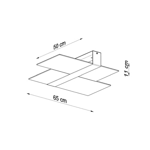 Sollux Lighting Plafondlamp MASSIMO chrom - 65x50x11cm