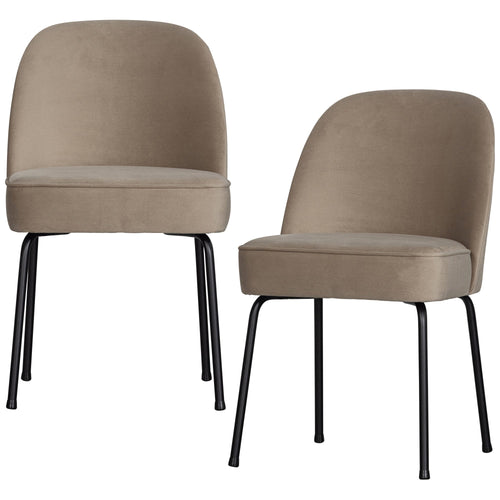 BePureHome eetkamerstoelen Vogue- Fluweel - Khaki - Set van 2 - vtwonen shop