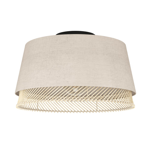 EGLO plafondlamp Tabley - e27 - ø 38 cm - natuur/bruin/zwart - textiel - vtwonen shop