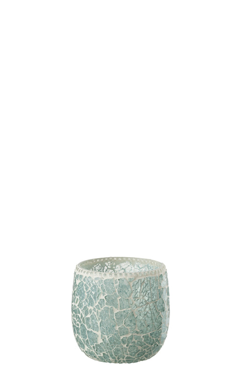 J-Line theelichthouder Mozaiek - glas - groen/wit - small - vtwonen shop