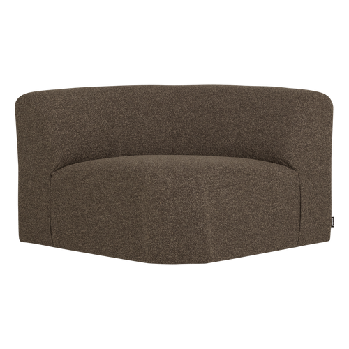WOOOD hoekelement rond Mojo Base - Bouclé - Bruin Melange - 74x110x110