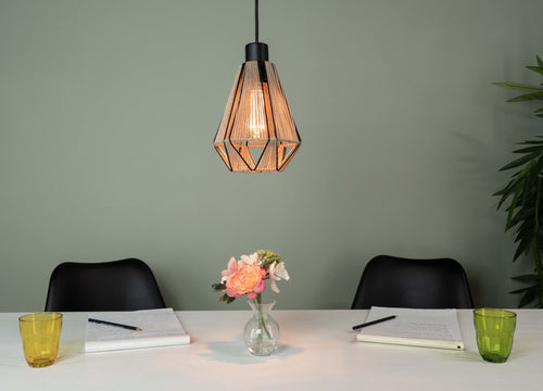 EGLO hanglamp Adwickle - e27 - 17 cm - zwart/bruin - vtwonen shop