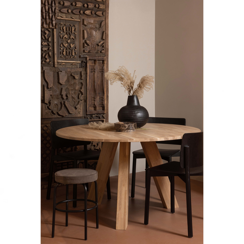 WOOOD eettafel Rhonda - Rond - Eiken - Naturel - 77x129x129 - vtwonen shop