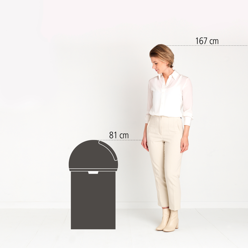 Brabantia Push Bin afvalemmer, 60 liter - Brilliant Steel