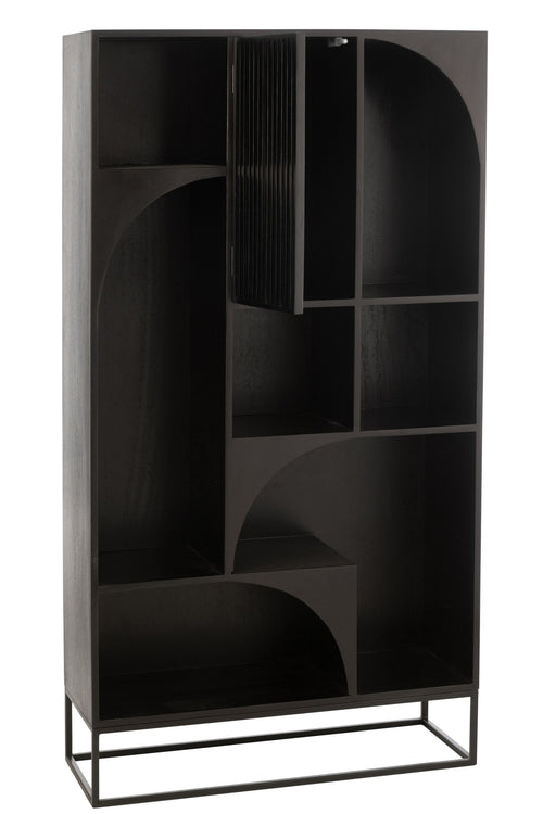 J-Line rek Mode - mango hout/mdf - zwart