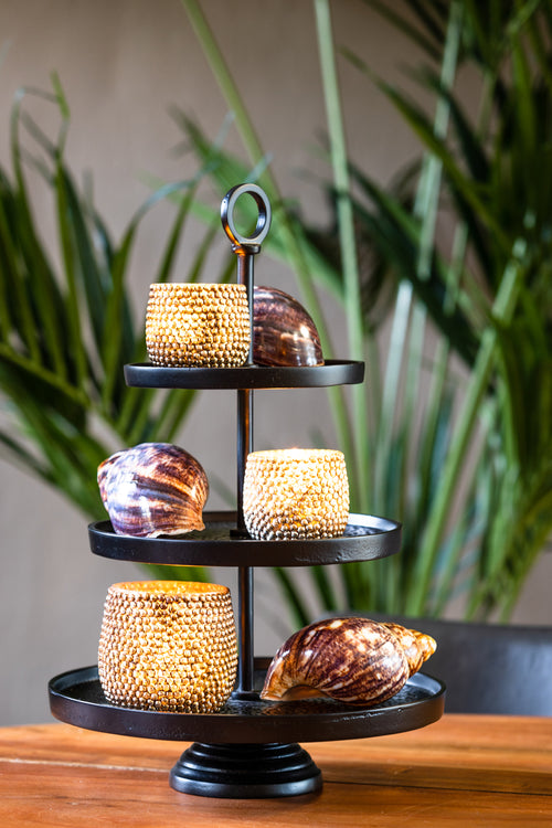 Light & Living etagere LUTEK - Ø32x48cm - zwart