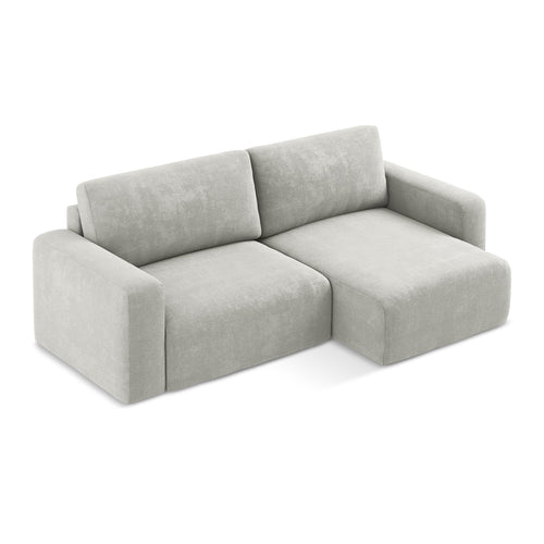 LaMiaSofa hoekbank rechts Ostia - chenille stof - lichtgrijs - 244x149x79