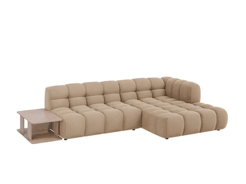 Cosmopolitan Design Modulaire hoekbank rechts Sky 4-zits, flueel, zand - 162x297x70cm