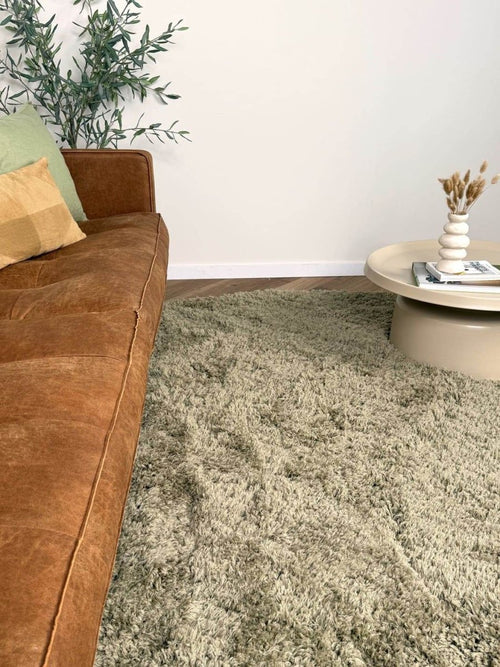 Interieur05 vloerkleed Pilo - hoogpolig - groen - Ø240 cm - vtwonen shop