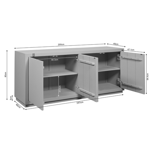 Starfurn  dressoir Brussel - bruin - 45x200x80cm - vtwonen shop