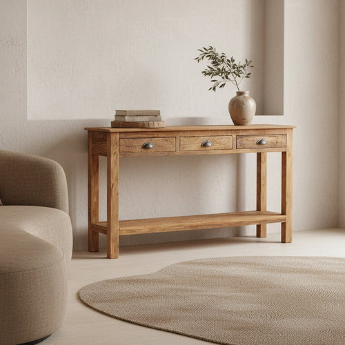 Raw materials wandtafel Farmwood -  3 lades - FSC-gerecycled hout - vtwonen shop