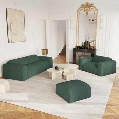 Sia Home - Bank MYRA - getextureerd fluweel dennengroen 205cm
