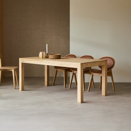 Tikamoon Massief eiken uitschuifbare tafel voor 6/10 personen - Naturel - vtwonen shop