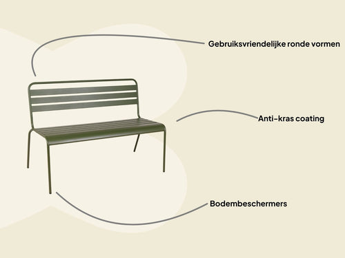 MaximaVida metalen tuinbank Max 120 cm olijfgroen