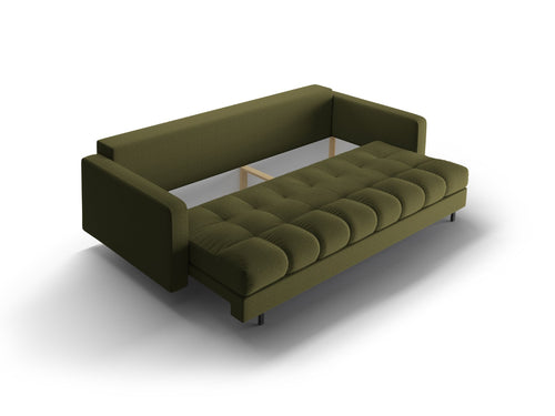 Cosmopolitan Design Slaapbank met opbergdoos Bali 3-zits, structurele stof groente - 84x222x105cm
