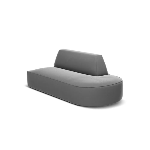 Cosmopolitan Design - Rechte modulaire bank Siena 2-zits, flueel grijs - 93x181x69cm