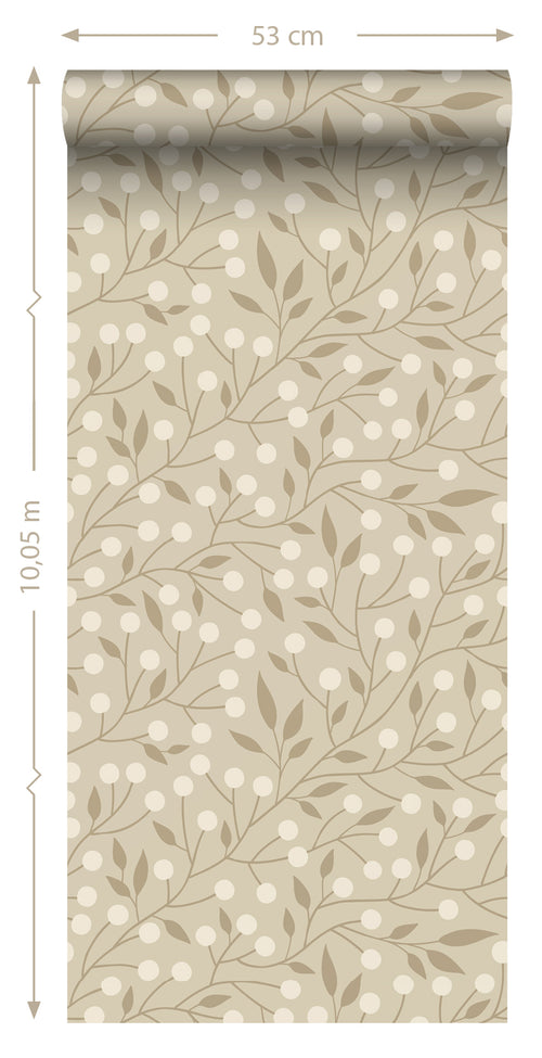 ESTAhome behang bloemmotief beige - 50 x 900 cm - 139591 - vtwonen shop