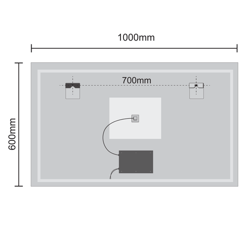 LOMAZOO badkamerspiegel Riviera - met LED verlichting & make up spiegel - rechthoekig - 100 x 60 cm