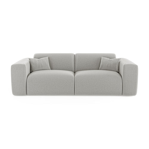 Sia Home - Express slaapbank dunlopillo 140cm MYRA - geweven stof lichtgrijs 214cm