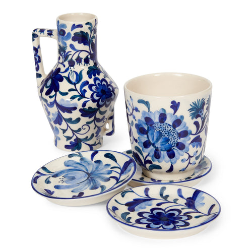 Return to Sender Mok 300 ml Bed of Flowers Blue - handgeschilderd - vtwonen shop